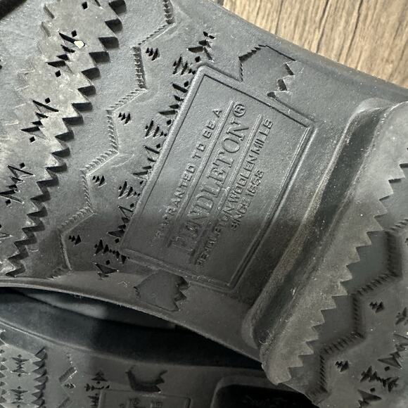 Pendleton Chelsea Sherpa Lined Ankle Rain Boot Black Women Size 9 Tribal Boho - Picture 10 of 12